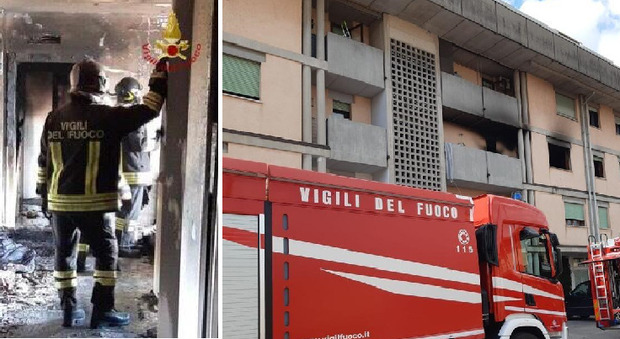 Appartamento distrutto dal fuoco, evacuata palazzina di 4 piani: 15 intossicati fra cui 2 carabinieri