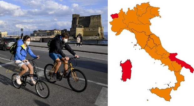 Zona gialla Lombardia, Lazio, Veneto e altre 10 regioni da lunedì. Zona arancione Campania, rossa Sardegna