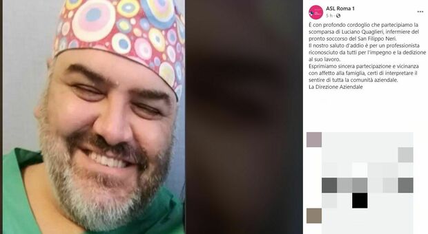 Covid, il San Filippo Neri piange Luciano Quaglieri: l'infermiere 'gigante buono' morto a 48 anni