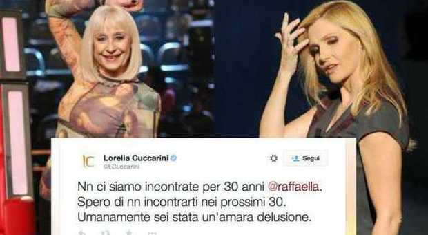 Raffaella Carrà, Lorella Cuccarini e il tweet