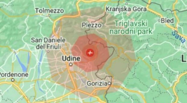 Terremoto a Udine in Friuli, scossa di magnitudo 3.5 in serata: epicentro vicino a Cividale