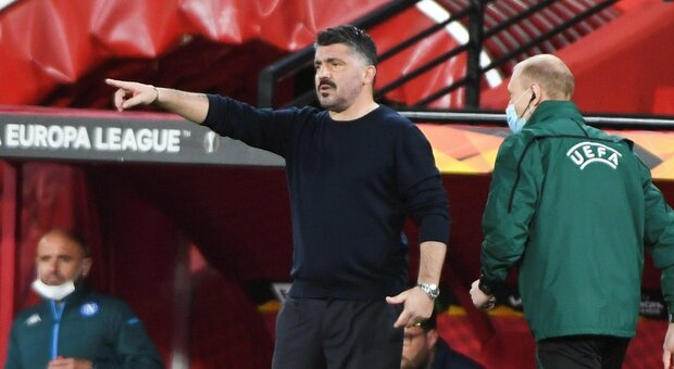 Napoli, Gattuso: «Il risultato è bugiardo, ma dove vado con dieci giocatori...»
