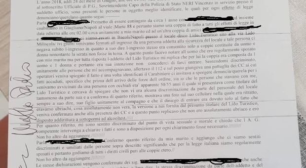 Coppia gay unita civilmente respinta a Bacoli: «Locale ci ha vietato l'ingresso»