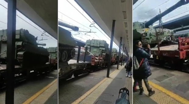 Treno carico di carri armati transita dalla stazione di Udine. Stupore tra i passanti. «Sono diretti in Ucraina»
