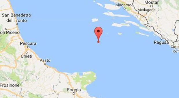 Terremoto in pieno Adriatico di magnitudo 3.3