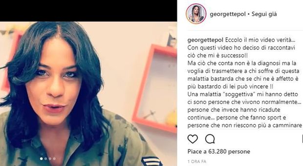 Georgette Polizzi a cuore aperto ai suoi fan: «Ho la sclerosi multipla, potrei non camminare più ma non mi arrendo»