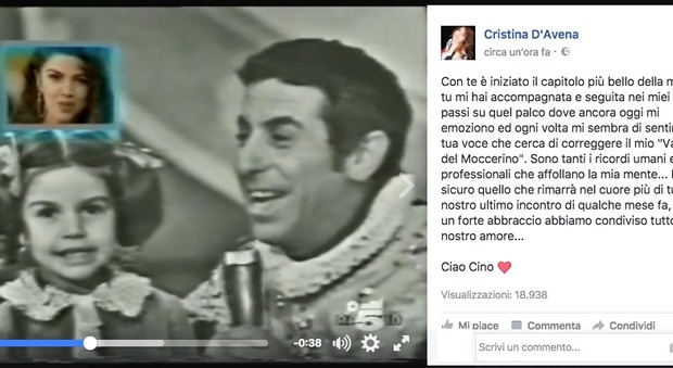 Morto Cino Tortorella, il commovente ricordo di Cristina D'Avena su Facebook