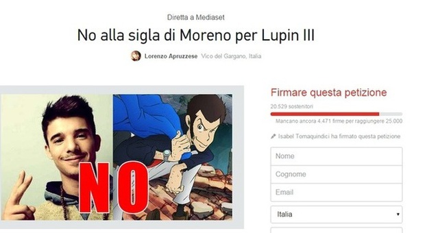 Lupin III, bufera sulla nuova sigla cantata dal rapper Moreno: "La più brutta di sempre"