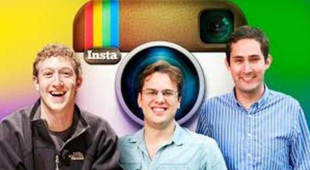 Un'immagine dei due fondatori di Instagram con Mark Zuckerberg