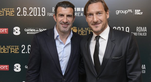 “La notte dei Re” con Figo e Totti: «Francesco valeva il Pallone d'oro»