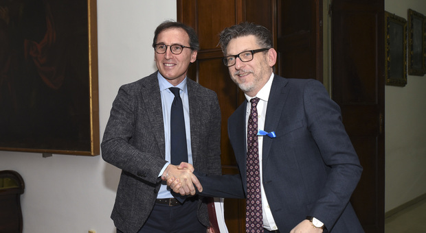 Il ministro per gli Affari regionali e le Autonomie Francesco Boccia con il sindaco di Rovigo Edoardo Gaffeo