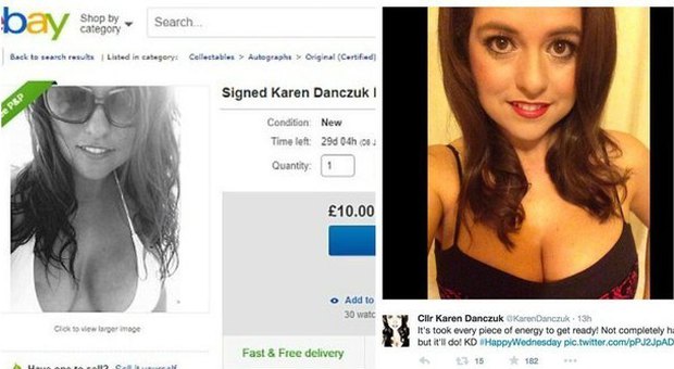 ​La moglie del politico si autografa il seno e vende il selfie su eBay