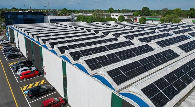 Pannelli fotovoltaici sul tetto della Came di Dosson di Casier