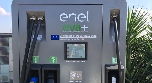 Auto elettriche, sono già 130 le colonnine di ricarica Enel del progetto EVA+