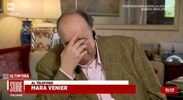 Giampiero Galeazzi si commuove per la telefonata di Mara Venier in diretta a Storie Italiane