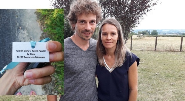Il biglietto di auguri per Fabien e Karen vola sul palloncino dalla Francia a Fiastra