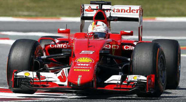 La Ferrari SF15-T di Sebastian Vettel a Montmelo
