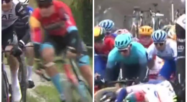 Ciclismo, perde il controllo della bici e fa cadere 40 corridori al Giro delle Fiandre. Il video diventa virale