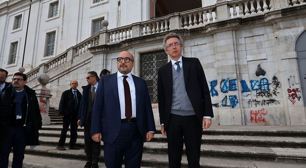 Il ministro Gennaro Sangiuliano col sindaco Gaetano Manfredi