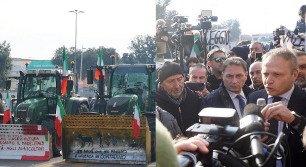 Verona. Protesta dei trattori, il ministro Lollobrigida incontra i rappresentanti del movimento: «Alcune scelte Ue sull'agricoltura sono sbagliate»