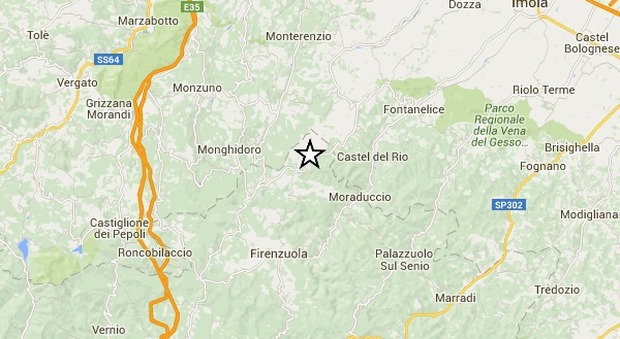 Terremoto vicino Bologna alle 21.01 di magnitudo 2.5