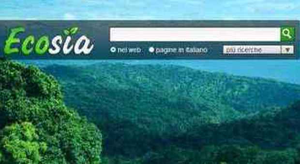La home page di Ecosia