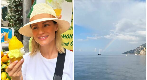 Michelle Hunziker e la vacanza sfortunata: volo cancellato, poi spunta l'arcobaleno. Ecco dov'è