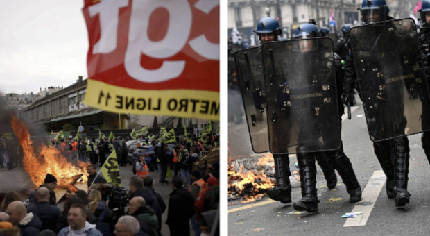 Francia, la protesta non si ferma: 740mila in piazza, scontri a Parigi e cassonetti in fiamme