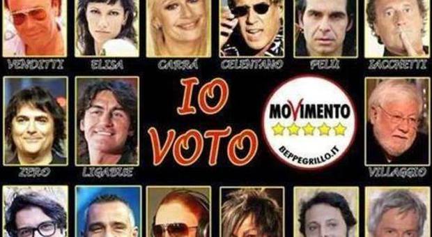 Il M5S adotta cantanti, comici e attori "Da Venditti alla Carrà votano tutti per noi"