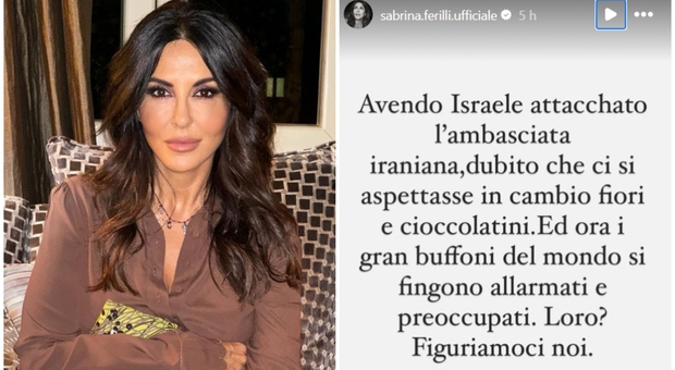 L'Iran attacca Israele, Sabrina Ferilli: «Dopo l'attacco all'ambasciata si aspettavano fiori e cioccolatini?»