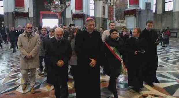L'ingresso nella basilica della Salute del Patriarca Moraglia