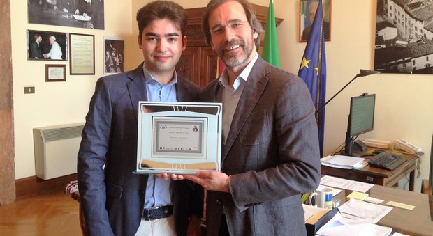Emiliano Angelucci con il sindaco di Rieti Simone Petrangeli