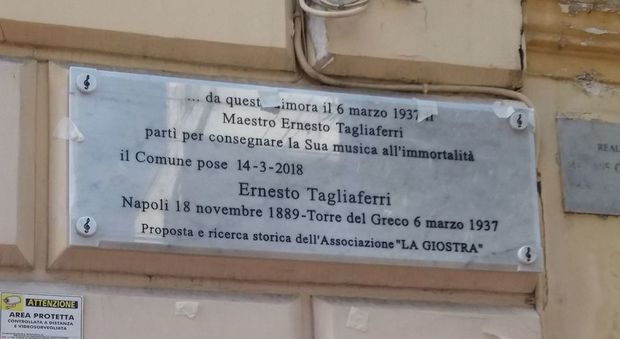 Torre del Greco, una targa per Tagliaferri: musicò «Passione»