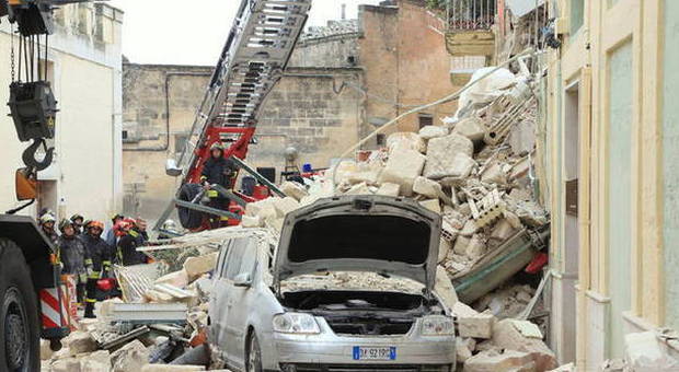 La palazzina crollata nel centro di Matera