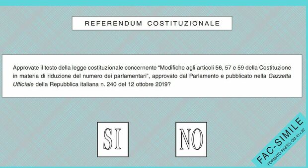 Referendum taglio parlamentari, è online il facsimile della scheda: 51 milioni di italiani al voto