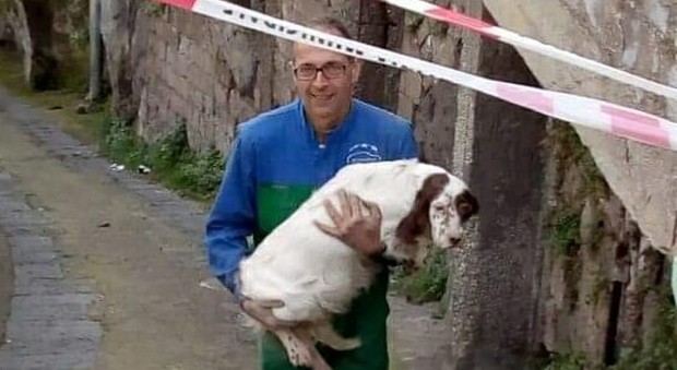 Frana in Costiera, pompieri salvano un cane: il video dei soccorsi