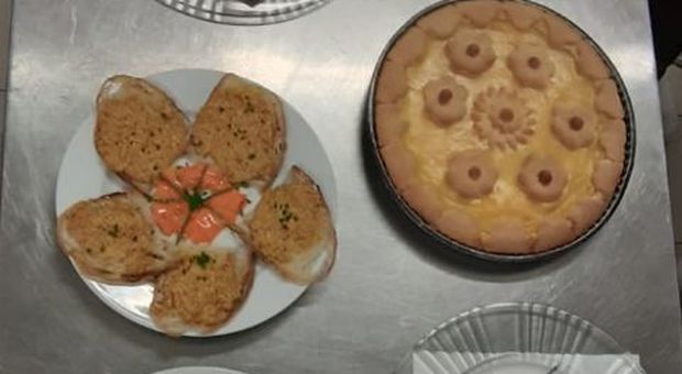 Alcuni piatti realizzati dagli alunni dell'alberghiero