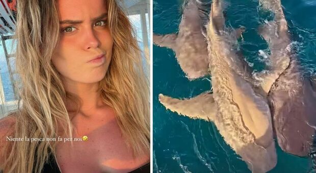 Sophie Codegoni a pesca in mezzo agli squali, ma qualcosa va storto: «Mi sa che non fa per noi»