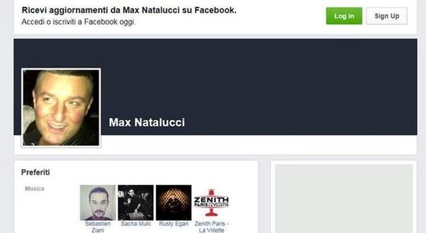 Il profilo Facebook di Massimiliano Natalucci