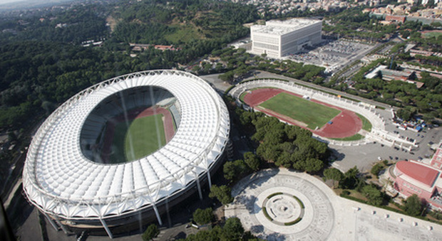 Un'immagine aerea dello stadio Olimpico
