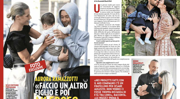 Aurora Ramazzotti: «Voglio prima un secondo figlio, poi sposerò Goffredo»