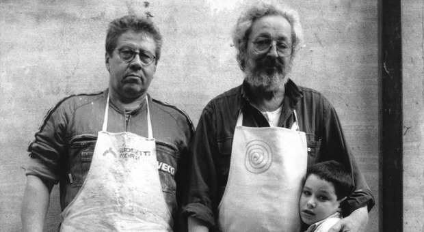 Massimo Dolcini, Franco Bucci e il piccolo Tommaso Bartolucci FOTO ALESSANDRO DOLCINI 1998