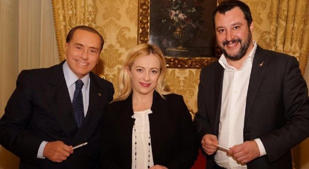 Salvini, Meloni e Berlusconi (ansa)
