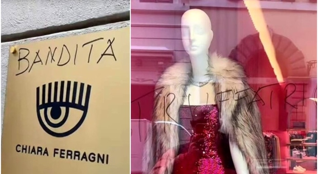 Chiara Ferragni, vandalizzato il negozio in via del Babuino. Vetrine imbrattate e scritte choc: «Truffatrice» e «bandita»