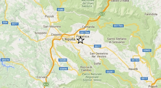 L'Aquila, scossa di terremoto di magnitudo 2.7 avvertita in città
