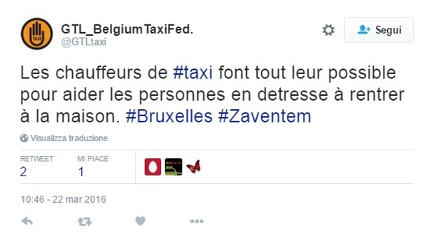 Strage Bruxelles : I tassisti offrono passaggi gratis per tornare a casa