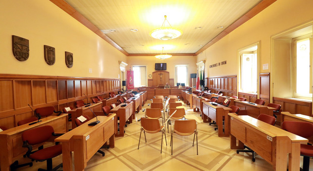 La sala consiliare del Comune di Benevento