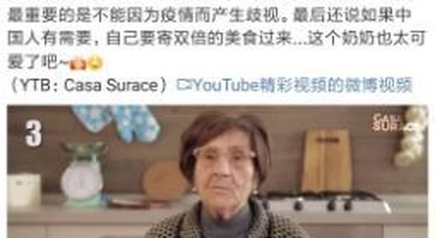 Coronavirus, il vademecum di nonna Rosetta conquista la Cina: oltre 13milioni di visualizzazioni