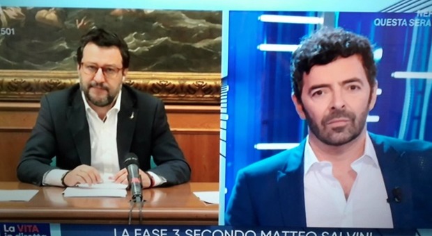 Matteo Salvini alla Vita in Diretta: «Assembramenti? È stata una manifestazione composta e ordinata. Senza lavoro si muore»
