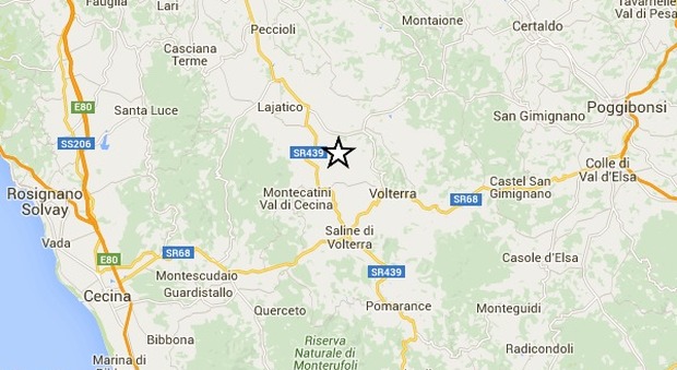 Terremoto di magnitudo 3.3, chiaramente avvertito a Volterra e Pisa. Scuole chiuse